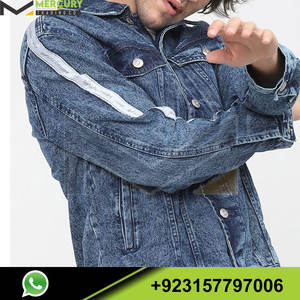 Chaqueta vaquera lisa de manga larga de algodón para hombre, nuevo diseño - Product Image 2