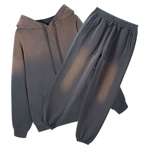 Ensemble de survêtement personnalisable en coton épais délavé à l'acide, coupe ample, anti-UV, écologique, séchage rapide, idéal pour l'hiver et la gym - Product Image 3