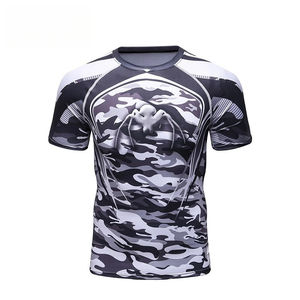 Mma Rashguard pour hommes Jiu Jitsu T-Shirts Short Sleeve Fitness Kickboxing Bjj Rash Guard T-Shirts Top - Product Image 6