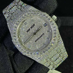 Famosa marca Real moissanite reloj vvs1 para lujo hip hop relojes para hombre joyería fiesta usando del fabricante de la <span class=keywords><strong>India</strong></span>
