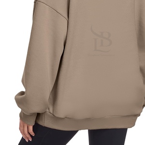 Offres Spéciales décontracté Streetwear femmes écologique polaire à capuche respirant tricoté goutte épaule chiffres avant Logo pour l'hiver - Product Image 6