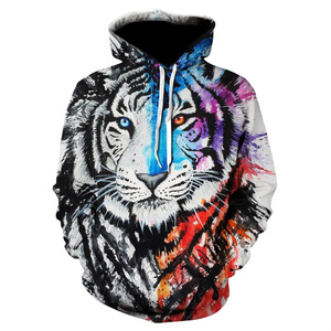 Otoño moda Cool Mighty <span class=keywords><strong>Beast</strong></span> 3D impresión hombres Sudadera con capucha León Tigre Casual Sudadera con capucha sudadera Retro - Product Image 6