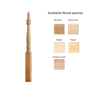 Accesorios de escalera de alta calidad Roble rojo Newel Post 4210 Tradicional Simple y elegante para cualquier escalera interior y exterior - Product Image 4