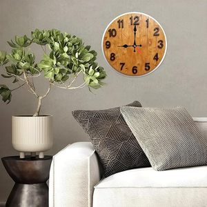 Rustic Live Edge Solid Wood Wall Clock Handmade Natural Wooden Decorative Silent Wall Clock for Living Room <b>Home</b> Office - Product Image 4