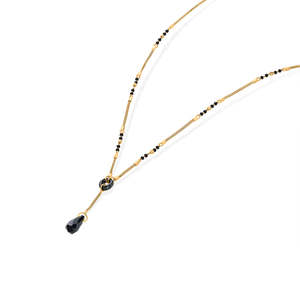Collar de Torque Mangalsutra Moderno de Oro con Piedra de Caoba - Product Image 4