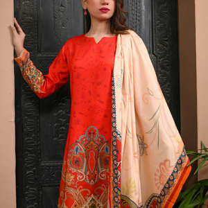 Traje Shalwar Kameez de Tres Piezas con Estampado a Mano para Mujer, Kurta Elegante con Pantalones a Juego, Dupatta Ligera de Algodón y Seda de Secado Rápido - Product Image 5