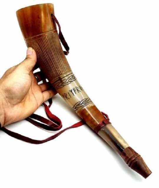 Small Ox Horn Trumpet for Kids Viking Blow Horn Whistle Toy for Carnival & Christmas Parties Buffalo Horn by f s international
