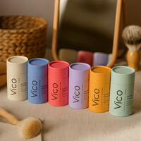 Conteneur cylindrique de déodorant rechargeable biodégradable imprimé personnalisé rouge à lèvres baume à lèvres emballage en tube de papier de carton kraft
