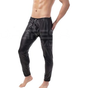 2025 dernière conception pantalon en cuir pour hommes décontracté léger rayé droit incurvé de haute qualité à bas prix - Product Image 5