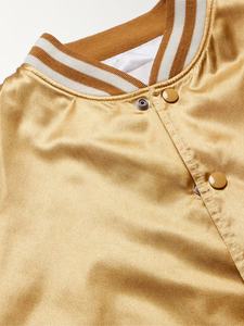 Custom Men's High Quality Winter Satin Varsity <b>Jacket</b> XL Casual Satin Button Up Breathable Embroidery Satin Baseball <b>Jacket</b> - Product Image 3