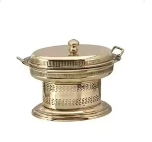 Pure Brass Metal Chafing Dish Luxury Design Food <b>Warmer</b> Wedding <b>Buffet</b> Food Serving Chafing Dish Restaurants Hotel Serving Usage - Product Image 1
