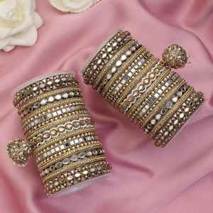 Women Stainless Steel Bohemia Wedding Bangle Set Traditional Fashion Jewelry Elegant Wear Comfortable Fit Premium Finish - Product Image 2