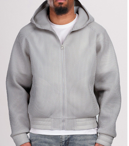 Vente en gros Vestes pour hommes coupe-vent confortables et souples en maille respirante personnalisées avec fermeture éclair complète Doublure en toile Sherpa Style décontracté Hiver devant - Product Image 5