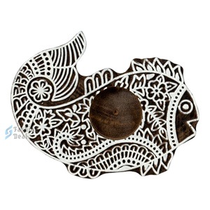 Handmade Eco-Friendly Wooden Parrot-Shaped Block <b>Tealight</b> <b>Holder</b> (Without <b>Tealight</b> Candle) Festival Decoration Rajasthan 2 Color - Product Image 1