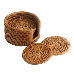 Creative Natural Woven Rattan Coasters <b>Placemats</b> <b>Wicker</b> Sea Grass Coasters Heat Resistant <b>Placemats</b> Table Pad Wholesale - Product Image 5