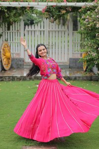 Navratri Lehenga Choli Special Navratri Chaniya Choli <b>for</b> <b>Women</b> Indian Traditional Wear Lehenga Choli Bridal Pure Cotton Lehenga - Product Image 5