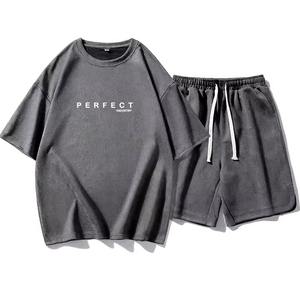 Traje de verano para hombre Traje de calle Traje con logotipo personalizado Conjunto de verano Camiseta más vendida Pantalones cortos Hombres Conjunto de dos piezas Impreso - Product Image 6