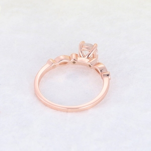 Bague en or massif 18 carats Attractive Rainbow Moonstone Luxury New Design Solid Gold Fine Jewelry Rings With Real Diamonds Ring - Product Image 4