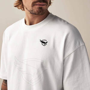 Camiseta de poliéster y algodón 100%, camiseta transpirable de manga corta, ropa de verano de alta calidad, camiseta de gran tamaño - Product Image 5