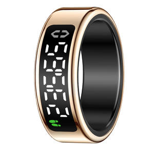 Bague Intelligente en Acier Inoxydable avec Écran LED Tactile, Moniteur de Santé, Fréquence Cardiaque, Oxygène Sanguin, Contrôle par Application, Compartiment de Recharge - Product Image 3