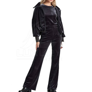 Conjunto Deportivo de Mujer, Estilo Flare, Invernal, Color Sólido, Informal, Tejido, para Amantes del Fitness y Creadoras de Tendencias - Product Image 1