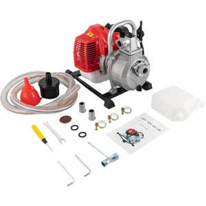 Bomba de agua moderna de 42.5 CC autocebante para jardín, portátil, de 1 pulgada, para agua sucia, con capacidad para gasolina, de 2 tiempos, color rojo plateado, para agua sucia - Product Image 4
