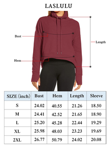 Sudadera con capucha XS personalizada para mujer para entrenamientos de invierno Sudadera con capucha recortada que absorbe el sudor con cuello con cordón ajustable - Product Image 6