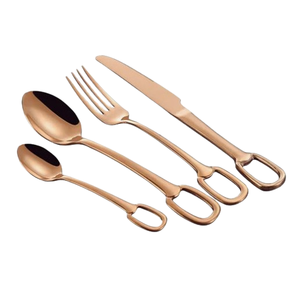 Couverts à poignée fabriqués à la main maison cuisine ensembles de couverts décoratifs en acier inoxydable de table avec poignée élargie en métal - Product Image 6