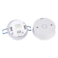 Sensor gerakan inframerah langit-langit Mini, PIR detektor gerakan tubuh saklar lampu dapat diatur untuk keamanan rumah 220-240V