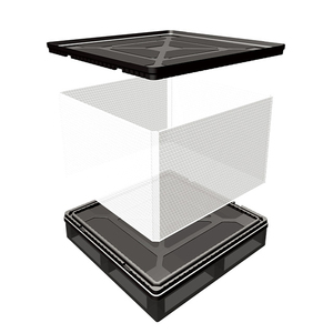 Boîtes de rangement en plastique durables et efficaces pour petites entreprises de luxe personnalisées Emballage rigide noir et blanc Compact et recyclable - Product Image 3