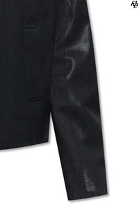 Prendas de abrigo de cuero negro hechas a mano para hombre con elegante corte ajustado cierre de cremallera completa cuello puntiagudo elegante para el uso diario de invierno - Product Image 3