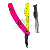 Rasoir droit professionnel pliable et coulissant en acier inoxydable, lame unique, non électrique, réutilisable, couteau de rasage, logo personnalisé, pour barbiers