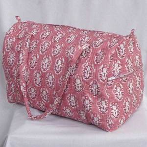 Bolsa de lona de viaje ecológica con estilo, suave algodón, bloque de mano, tela estampada con cremallera, lona de moda para cada - Product Image 5