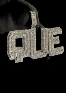 High On Demand Custom QUE Diamond <b>Letter</b> Pendant <b>Necklace</b> with Sparkling Stones for Personalized Jewelry Gifts - Product Image 5