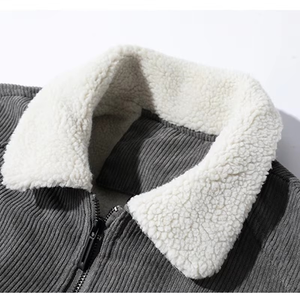 2026 High Quality <b>Men</b>’s Jacket <b>Sherpa</b> Lined Corduroy Winter Jacket Ribbed Cotton Blend <b>Fleece</b> Bomber Jackets Casual Outdoor Wear - Product Image 3