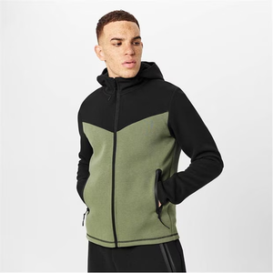 Sudadera con capucha de gran tamaño para hombre, diseño de moda con cremallera y color sólido para ropa de salón informal - Product Image 2