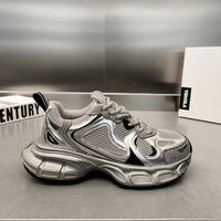 Chaussures décontractées pour femmes, style campus, plateforme confortable, argentées, élégantes, de haute qualité, personnalisables avec logo