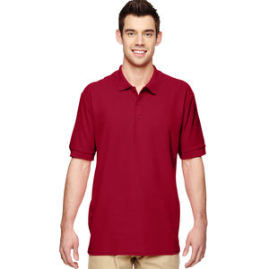 Chemises polo piqué en coton pour hommes, Chemises décontractées solides à manches courtes de coupe classique Chemises polo en jersey à col roulé pour hommes - Product Image 6
