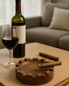 Cendrier en bois |   Cendrier en bois massif naturel fait à la main |   Cendrier de table résistant à la chaleur et écologique - Product Image 2
