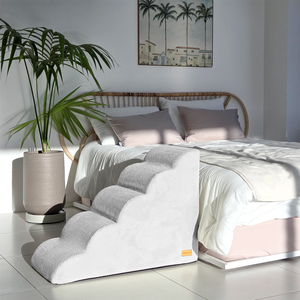 [AllmioPet] Escalones para Mascotas Grises de 5 Peldaños AMP 5 GR, Escalera para Perros y Gatos de Tela Cloud, Diseñada para un Acceso Seguro a Muebles en Interiores - Product Image 4