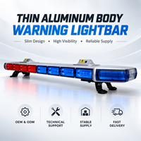 Barre lumineuse LED de signalisation d'urgence SENKEN pour ambulance, camion de pompiers, voiture, véhicule, en aluminium fin, clignotante
