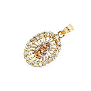 14K สามโทนสีทองชุบเพชรบริสุทธิ์ของ Guadalupe จี้เสน่ห์เครื่องประดับแฟชั่นอินเทรนด์ - Product Image 2