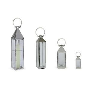 Unique Design Stainless Steel and Glass Candle <b>Lanterns</b> Set of 4 for Interior and Exterior Decor Hanging <b>Lantern</b> - Product Image 5