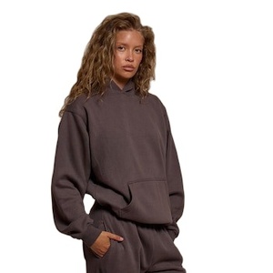 เสื้อฮู้ดดี้ผู้หญิงไซส์ใหญ่ 450GSM พรีเมียม สไตล์ลำลองแนวสตรีท เนื้อผ้านุ่ม สั่งทำ OEM แบรนด์ส่วนตัวสำหรับผู้หญิง - Product Image 1