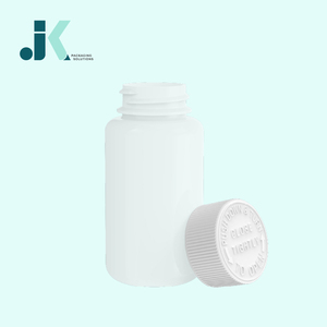ขวดน้ำเชื่อม HDPE ทรงเหลี่ยม 100 มล. พร้อมฝา CR สีขาวใส ของ JK Packaging Solutions เมืองโฮจิมินห์ M0781 - Product Image 1