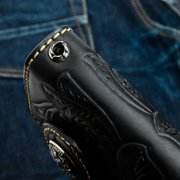 Portefeuille Long à chaîne pour motard, Mini chaîne, en cuir de vache, Logo personnalisé gaufré, Premium, - Product Image 3