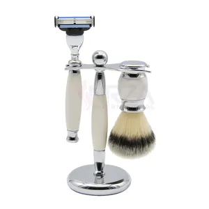 Shaving Set Manufacture Luxury Badger Hair Wood Shaving Brush Custom Shave Razor Set For Sale