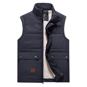 Flygo-Chaleco acolchado para hombre, cálido, sin mangas, para exteriores, con forro polar grueso, cremallera, estilo botón, ropa exterior transpirable - Product Image 1