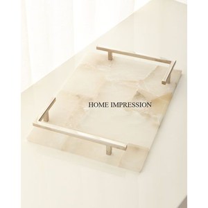 Design moderne minimaliste Plateaux de service alimentaire non toxiques de couleur personnalisée avec poignées en aluminium de conception de feuille Utilisation de fête à la main - Product Image 6