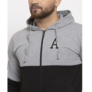 Survêtements sport ajustés avec fermeture éclair Logo personnalisé Streetwear d'hiver décontracté pour hommes Ensembles de survêtements à capuche pour hommes - Product Image 4